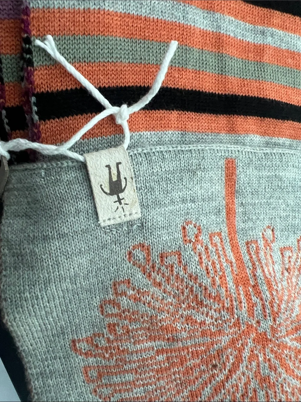 Smartwool Orange, Purple & Mint Striped Knit Scarf